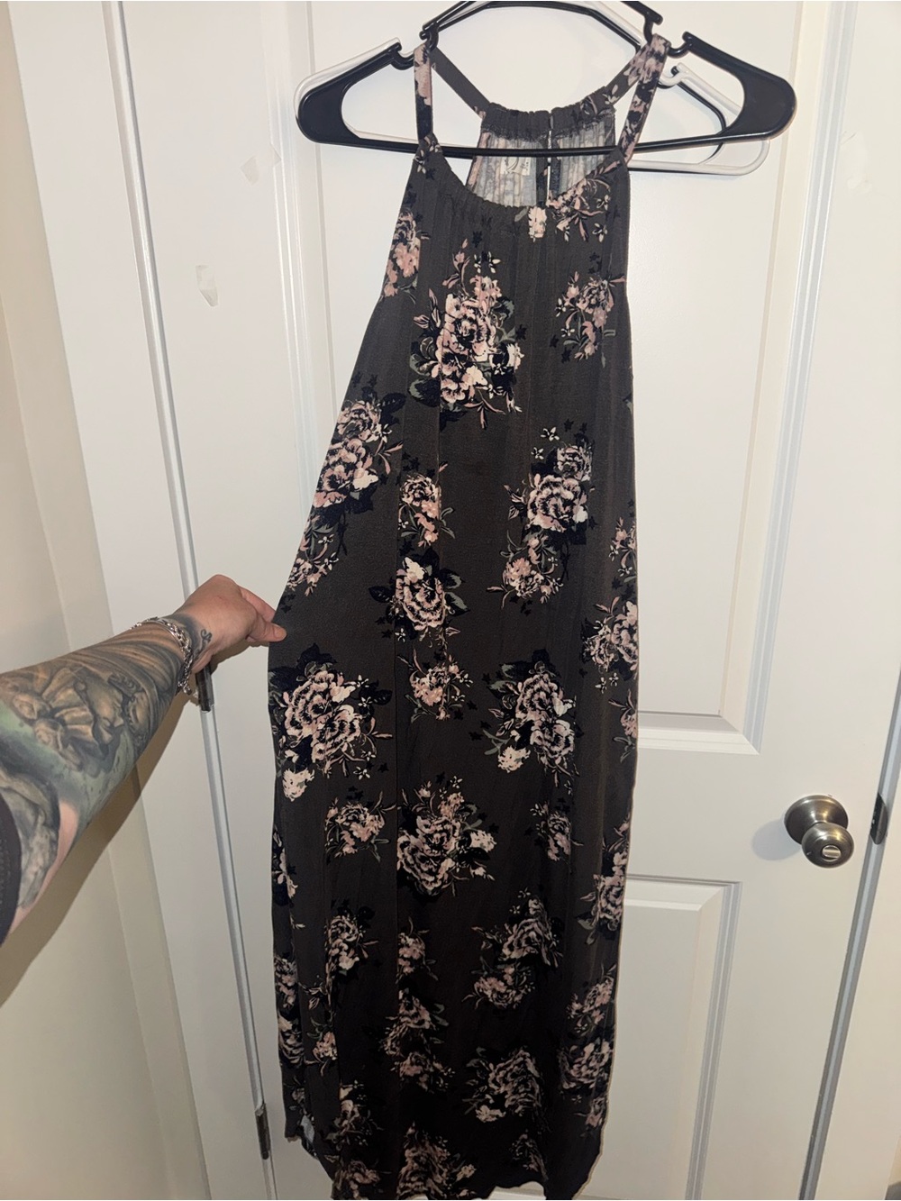 Maurices Black Floral Sleeveless Dress